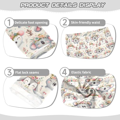 Cute Koala Llama and Mouse Girls Leggings Kids Yoga Pants Athletic Tights Pants 4-10 Years3