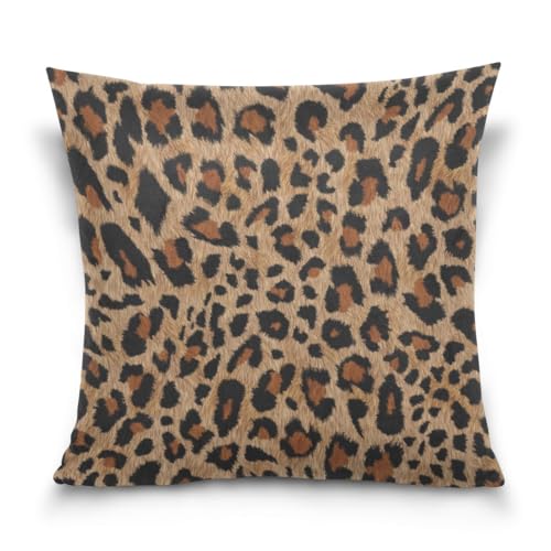 クッションカバー おしゃれ 装飾枕カバー 45×45cm 豹柄 レオパード ワイルド 座布団カバー ソファ背当てカバー 1枚セット 人気 抱き枕カバー 正方形 角型