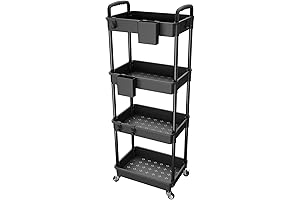 REBECAT Rolling Utility Cart: 4-Tier Storage Solution