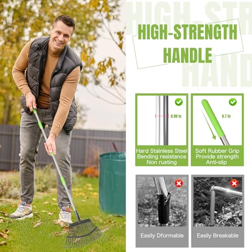 Rastrillo de hojas metálico 65 pulg con bolsa 32 gal miniatura 5