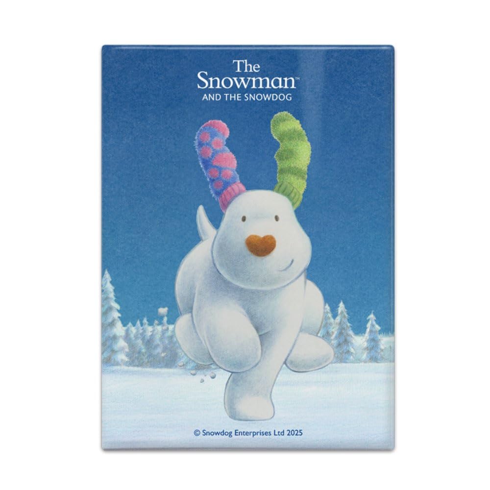 The Original Metal Sign Snowdog Running Fridge Magnet (65 X 90 Mm) - The Snowman And The Snowdog (Snowdog Running)
