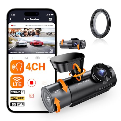 Evita multas e imprevistos con VANTRUE N5S de 4 canales y su filtro CPL contra destellos