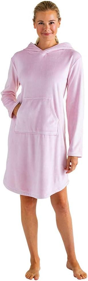 Women's Ultra Soft Hooded Snuggle Lounger with Kangaroo Pocket