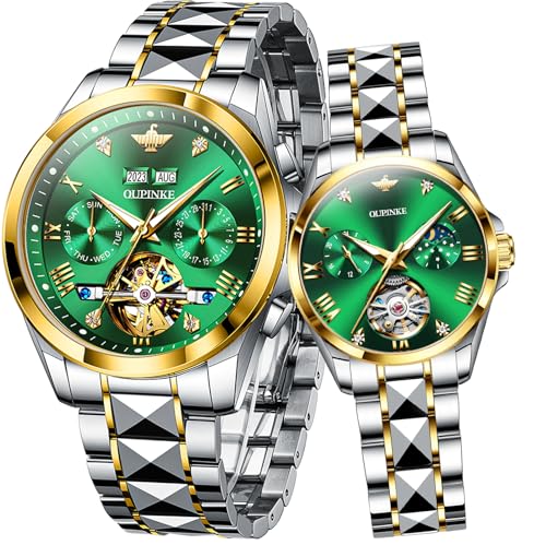 Image of OLEVS Couple Pair Watches Set Automatic Mechanical Self Winding