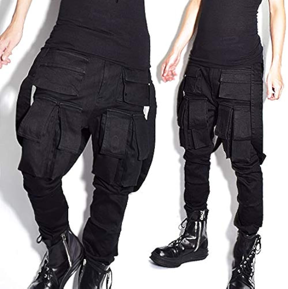 Amazon | スキニーパンツ メンズ スキニーカーゴパンツ ガスマスク