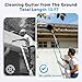 13FT Gutter Cleaning Tools From the Ground, No Ladder Needed - Adjustable Gutter Cleaner Pole with Replaceable Brush & Shovel for Roof Rain Gutters Cleans Leaves and Debris with Grip Tapes