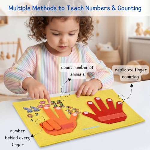 Image of Seraphina Montessori Busy Board for Toddlers 1-3 | Busy Binder Book with Numbers, Counting, Shapes, Colours | Baby Toy Gift