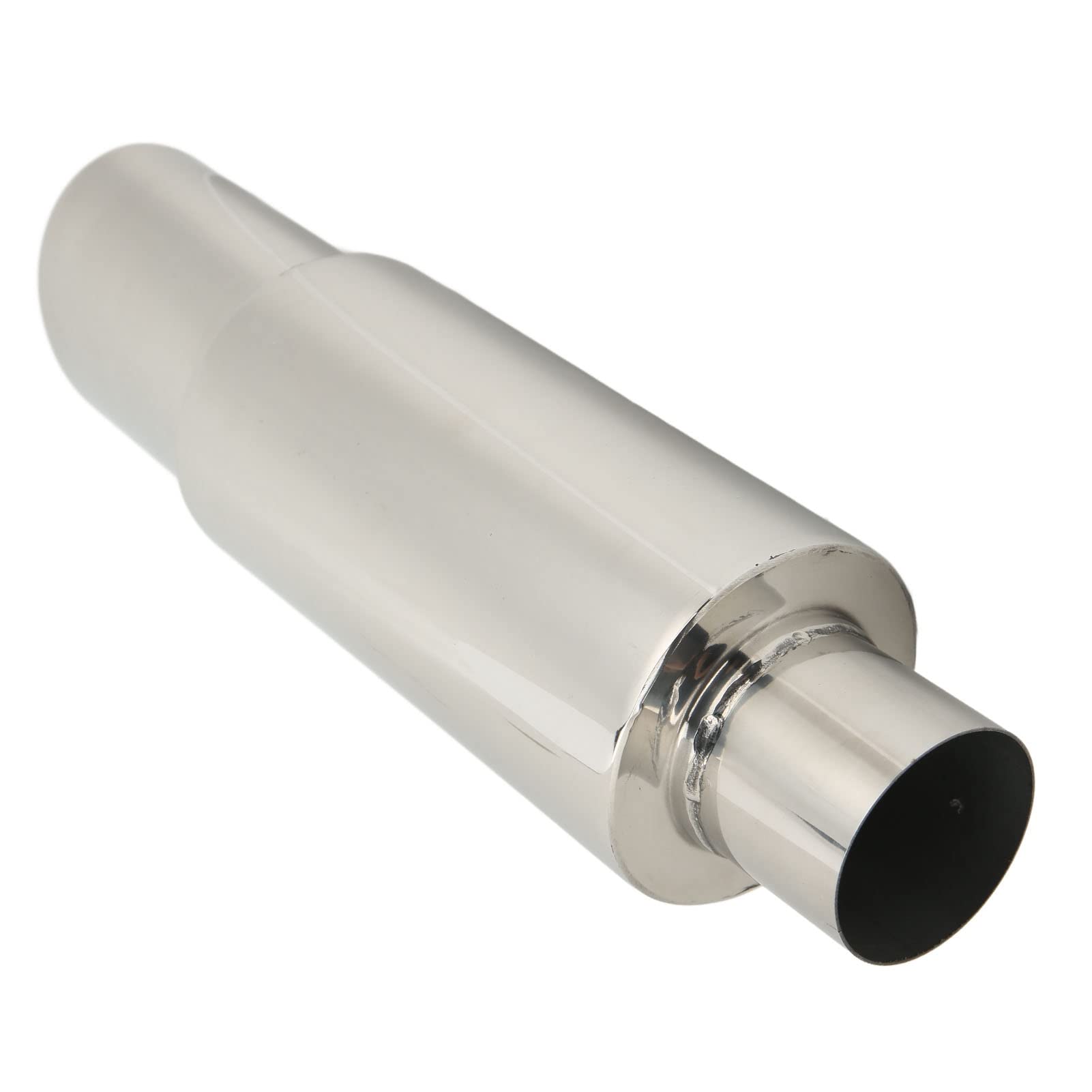 Tbest Silenciador universal de escape de coche, reemplazo de manguera de silenciador de escape de acero inoxidable, tono profundo para automóviles