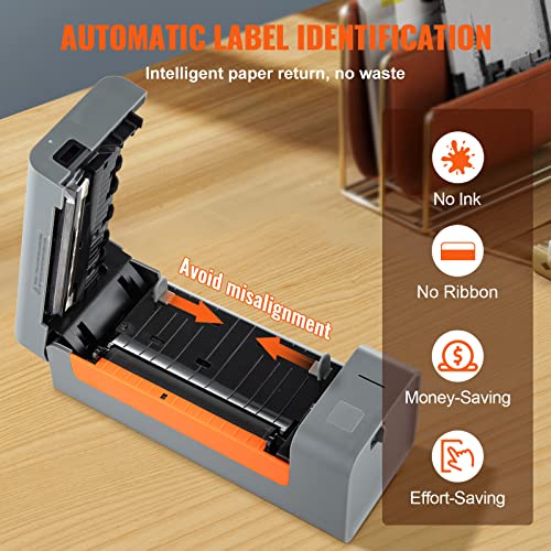 Vevor Bluetooth Thermal Label Printer, Wireless Shipping Label Printer W/Automatic Label Recognition, Support Windows/Macos/Linux/Chromebook/Android/Ios, Compatible With Usps, Amazon, Ebay, Etsy, Etc #TOP5
