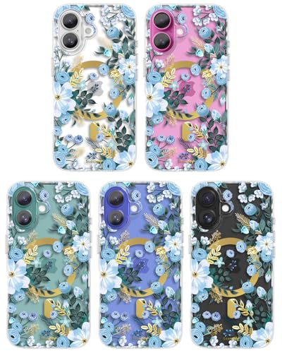 Coque compatible MagSafe iPhone 16 Plus fine et florale