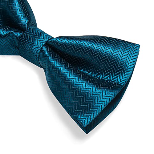 Image of DiBanGu Pre-Tied Bow Ties for Men Silk Adjustable Tuxedo Bowties Pocket Square Cufflinks Set with Lapel Pin Jacquard Woven
