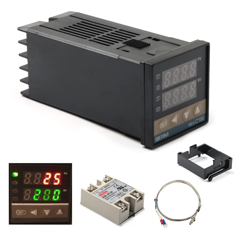 Kit Termostato Digitale PID REX-C100 0-400°C Con Sonda K E SSR 25A – 110-240V, Per Industria E Incubatori - 4