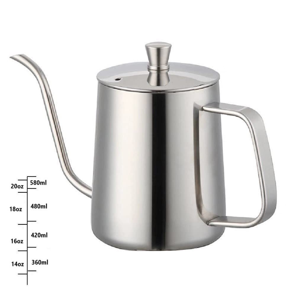 Amazon | コーヒードリップポット580ml 目盛付き ステンレス 細口 
