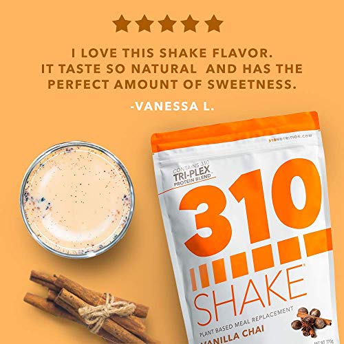 Vanilla Chai Meal Replacement | 310 Shake Protein Powder is Gluten and Dairy Free, Soy Protein and Sugar Free | Includes 310 Shaker and Free Recipe eBook | 28 Servings