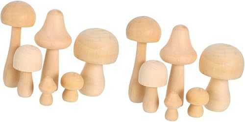 EXCEART 12 pcs Sizes Unfinished People Accessories Mini Decorations White Ornaments Graffiti Party and Unpainted Ornament Art Home Mushrooms Craft