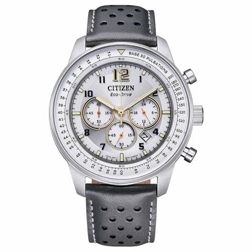 Image of Citizen Leather Analog Grey Dial & Band Men's Watch-Ca4500-24H