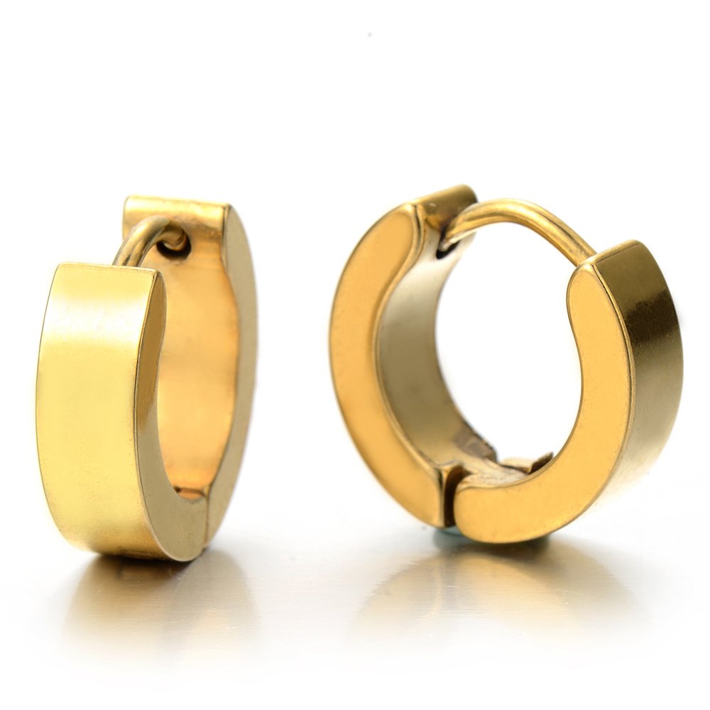 2 Acier Anneau Boucle D'oreille Charnière Avec Pendantes Arbre De La Vie Et Pointues Cône Chaîne - Créoles - Homme Femme