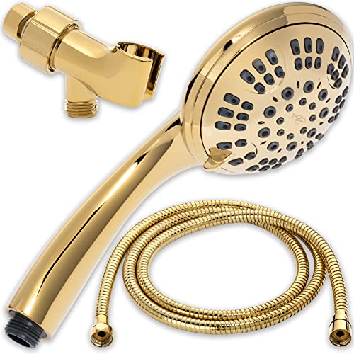 Cabezal de ducha manual 6 funciones con manguera acero inoxidable