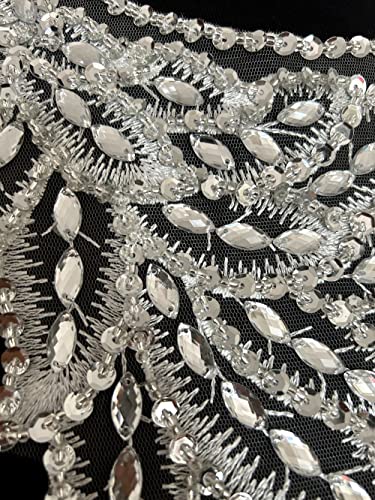 Patch dentelle à coudre avec perles accessoires vêtements mercerie pour customisation