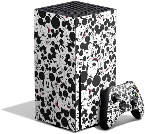 Skinit Decal Gaming Skin Compatible with Xbox Series X Bundle - Officially Licensed Disney Mickey Mouse Face Pattern Design
