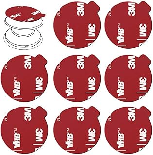 8pcs 3M Sticky Adhesive Replacement Pads for Socket Base Mount,VIIMAKE 1.38 inches Round 3M VHB Double-Sided Adhesive Pads,for Phone Collapsible Grip Stand Back Base Sticker Tapes (Red)