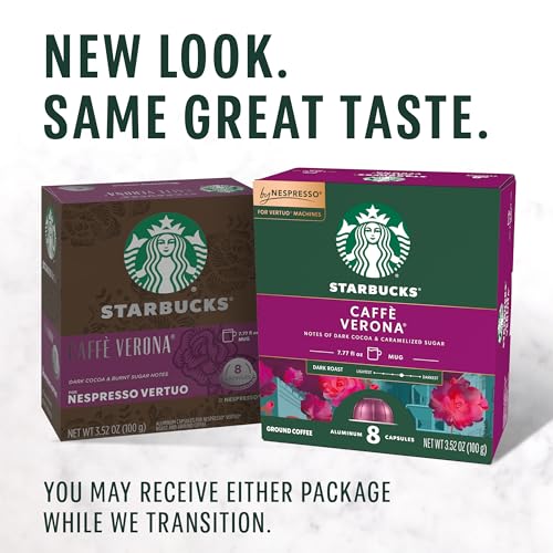 Image of Starbucks by Nespresso Vertuo, Caffe Verona Dark Roast Coffee, 32-count Coffee Pods, Brews 7.8 oz.