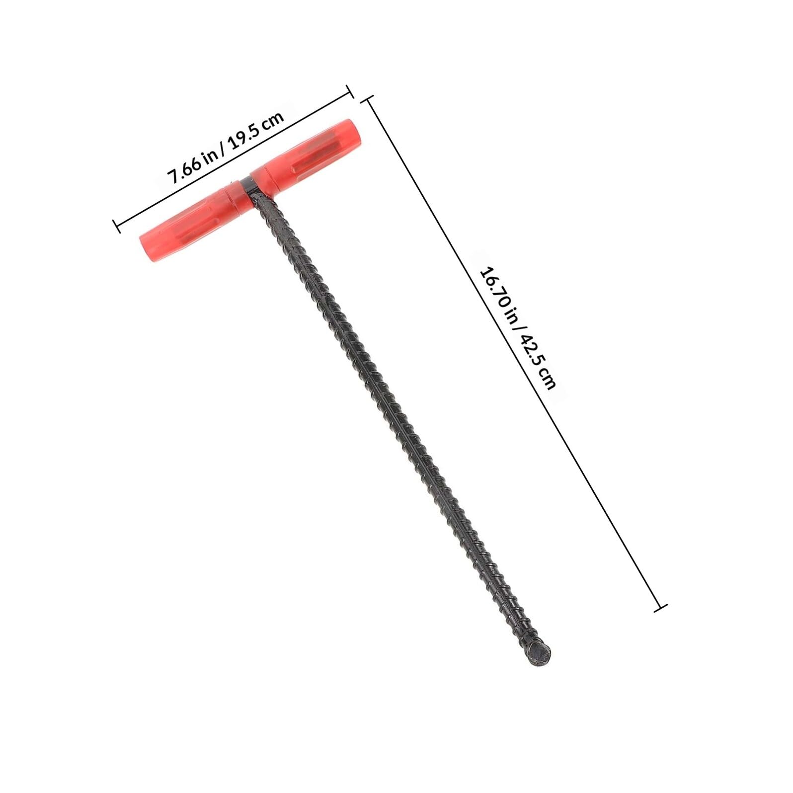 Gancho de elevación de acero resistente de 45 cm con mango de goma antideslizante, herramienta de gancho de drenaje versátil para rejillas de alcantarillado, elevación segura y fácil manejo