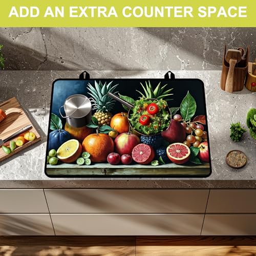 Image of Stove Top Covers for Electric Stove, Glass Stove top Cover 28 inchx 20 inch