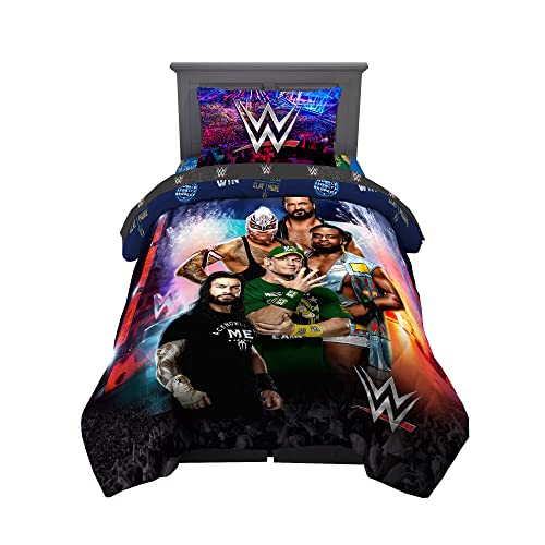 WWE Wrestlemania Kids Bedding Set Super Soft Microfiber Comforter & Sheet Set 4-Piece Twin (Officially Licensed Product) by Franco
