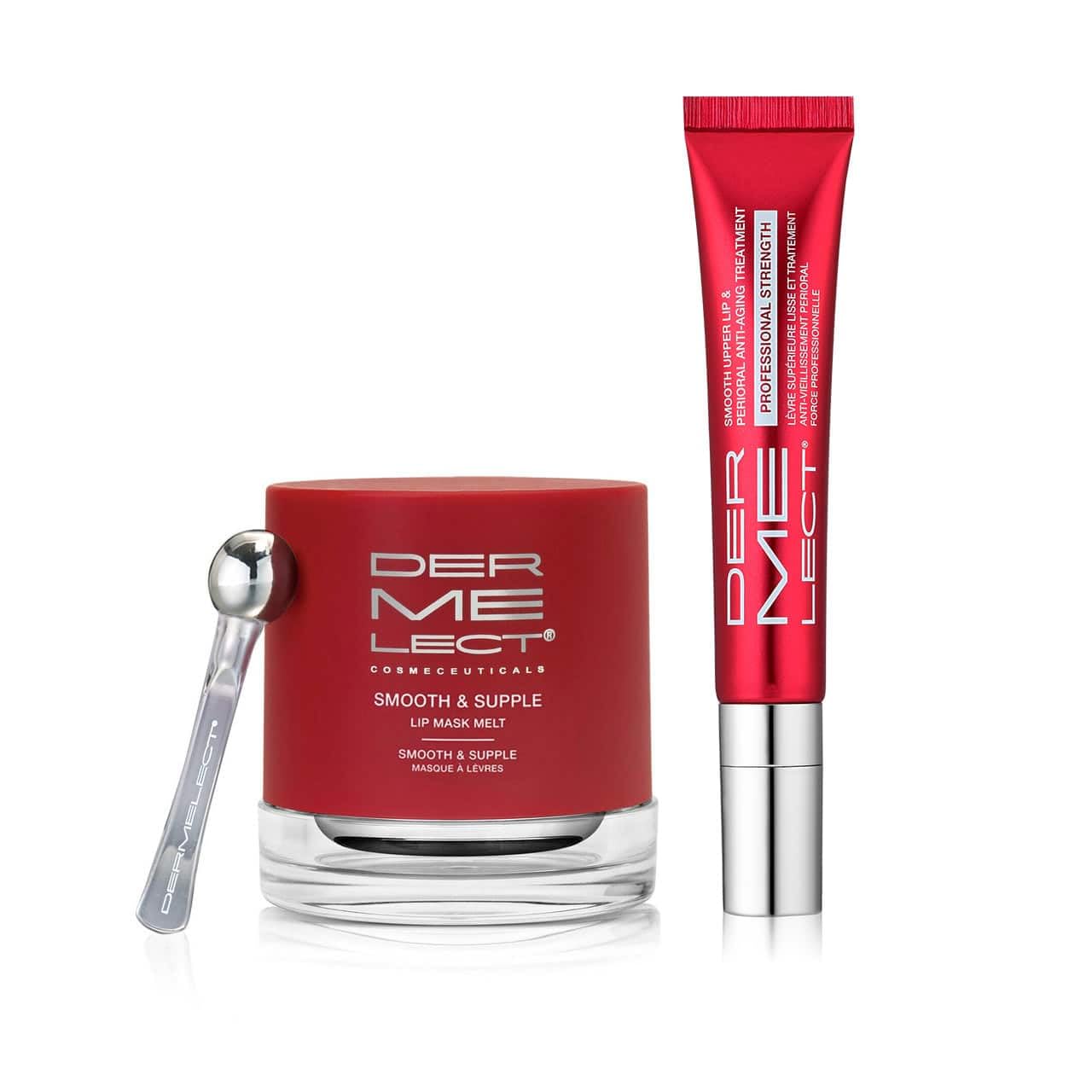 Dermelect The Perfect Pout Kit for smooth, ageless, lineless lips (Dermelect Smooth Upper Lip & Dermelect Smooth & Supple Lip Mask Melt)