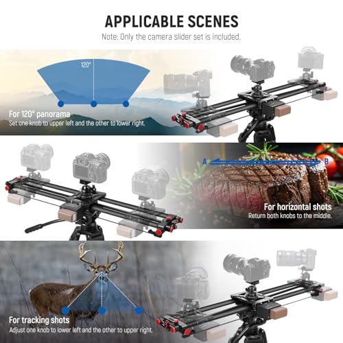 Image of NEEWER 31.5 inch /80cm Motorized Camera Slider, DSLR Carbon Fiber Dolly Rail Slider with App Control, 4400mAh F750 Battery for Time Lapse Photography, Supports Video Mode, NOT Include Charger, ER1