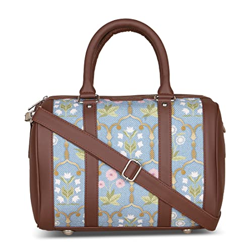 Image of ZOUK Printed Vegan Leather Handmade Women's Handbags with double handles and detachable Sling Strap