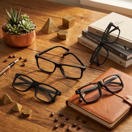 Image of Eyekepper 5.0 Reading Glasses Men, Oversized Readers for Women,4 Pack Black