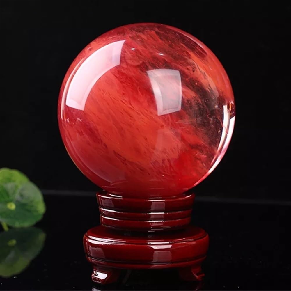 SHFTQXSLAT Quartz Crystal Sphere Ball Red Color Clear Beautiful 1 Piece Ornaments (Size : 12cm)