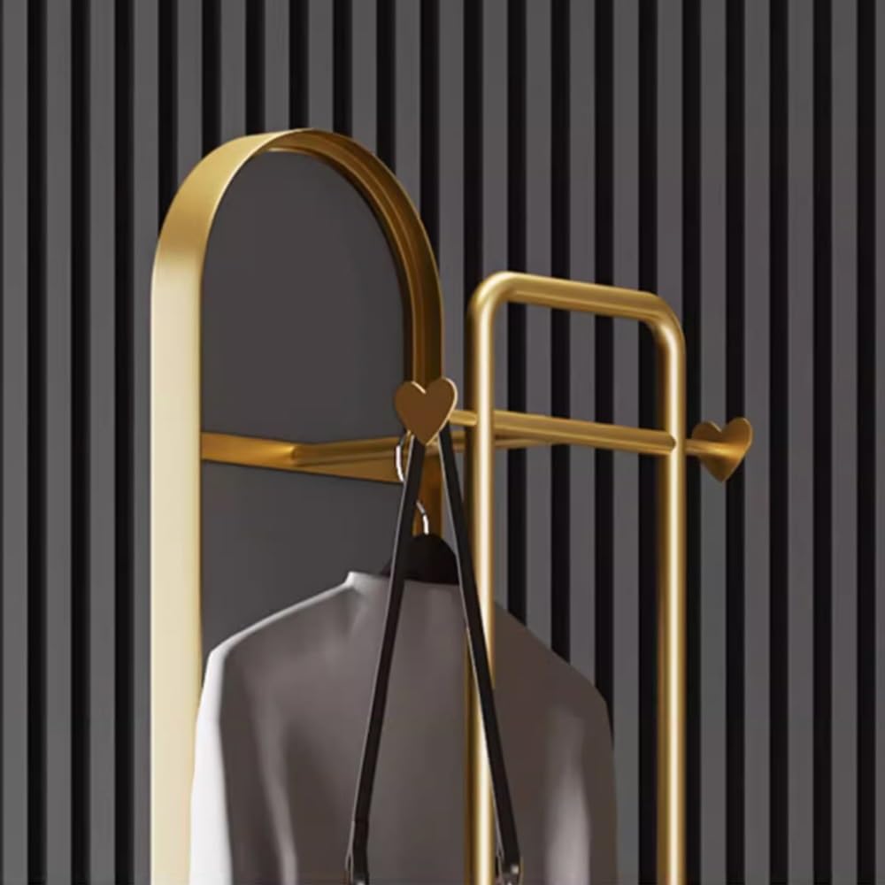 Miroir Pleine Longueur Cintre à vêtements sur Pied avec Miroir, Porte-Manteau, Cintre Simple intégré au, de Dressing Complet for la Chambre Coucher for Suspendre Les