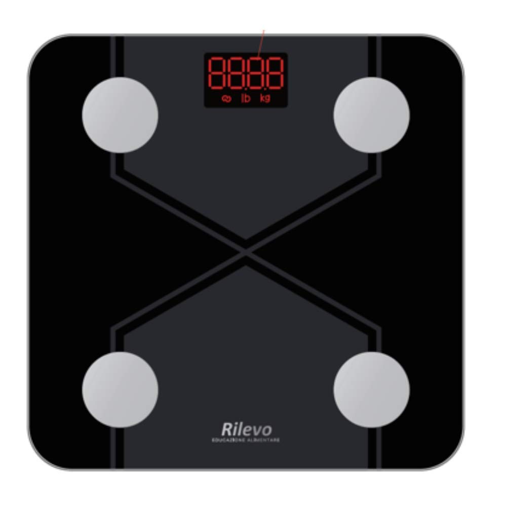 Bilancia Digitale Pesapersone Intelligente con Impedenziometro, Bluetooth e App Rilevo Fit