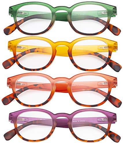 Image of Eyekepper 4 Pack Ladies Reading Glasses - Round Readers for Women Reading +0.75