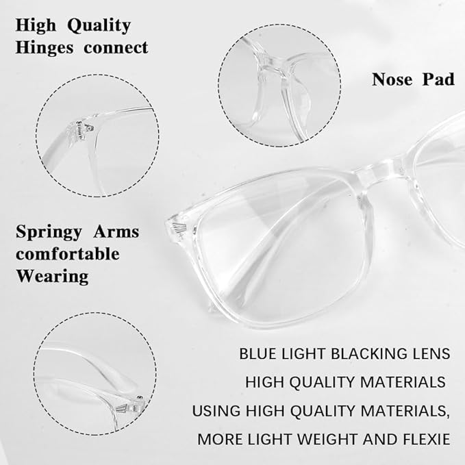 TheDarker Blue Light Blocking Glasses Italic Transparent - Image 4