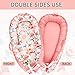 Baby Lounger Cover Girls, Cotton Newborn Nest Cover, Infant Lounger Replaceable Cover, Soft & Breathable, Reversible & Adjustable, Floral (Cover Only)