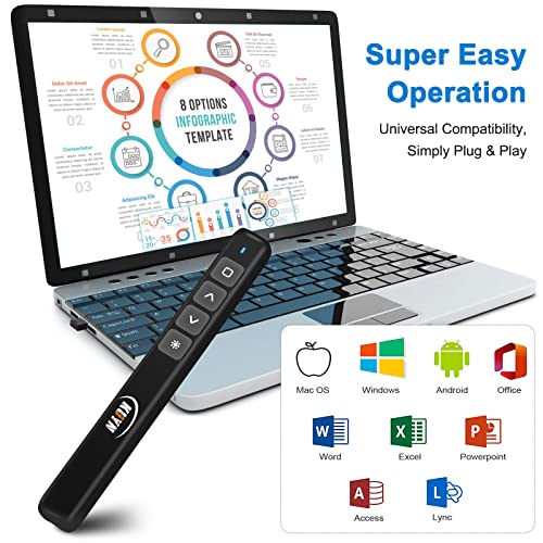 KUIYN Wireless Presenter, Pointer für Präsentationen, Lehrer Zubehör, Powerpoint Fernbedienung, Pointer Control (B3)