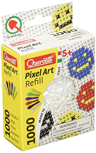 Quercetti Pixel Art Ricambi 1000 Chiodini per Bambini Bianchi, Refill Creativo Compatibile con Pixel Art 8 Take a...