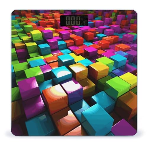 Báscula Digital de Baño Colorida con Vidrio Templado miniatura 1