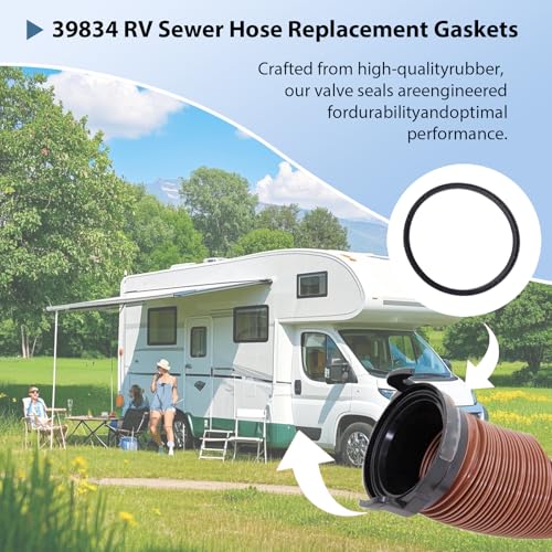 Image of 8 PCS RV Sewer Hose Replacement Gaskets 39834 for Camco Rhino Flex /Revolution Easy-Slip Rubber Seal Fittings for Bayonet and 4-in-1 Replacement,Make sure the pipeline is sealed and odorless
