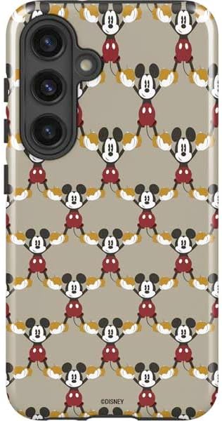 Skinit Impact Phone Case Compatible with Galaxy S24 - Officially Licensed Disney Mickey Mouse Logo Pattern Design
