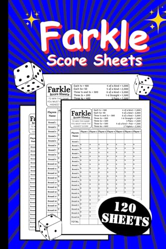 Farkle Score Sheets: 120 Farkle Score Pads | Farkle Score Book 6 X 9 inches
