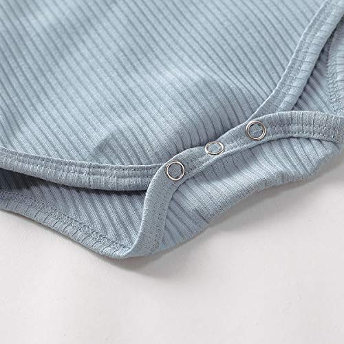 Conjuntos de roupas para meninos e meninas recém-nascidos de verão, macaquinho liso de manga curta +