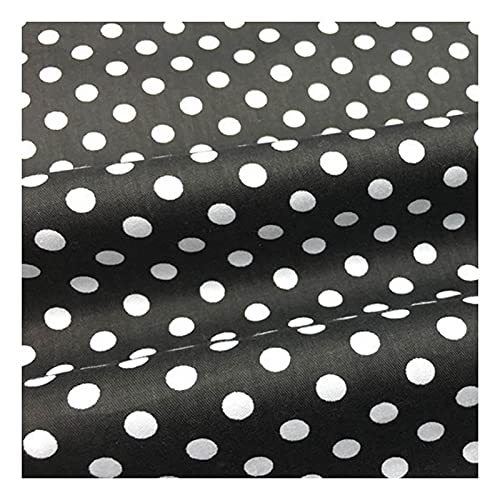 ATEYC Tela De Algodón, 160 × 5 0CM Polka Dot Tejido Textil para Bricolaje Ropa De Cama Trabajo Manual Mantel Patchwork Craft (Color : Black)