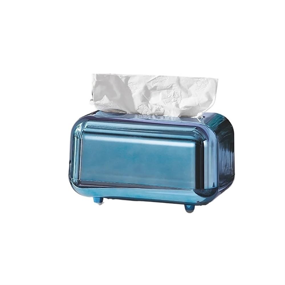 Aimanqi Blue Tissue Boxes Storage Napkin Holder Kitchen Tissue Box Paper Case Organizer Ornament Craft Desktop Tissue Holder(Blue)