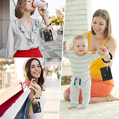 Kngitryi Wallet Keychain Wristlet For Women,Slim Rfid Credit Card Holder Purse Tassel Keychain Bangle Key Ring For Men Women (Rfid-Black, Rfid) #TOP5