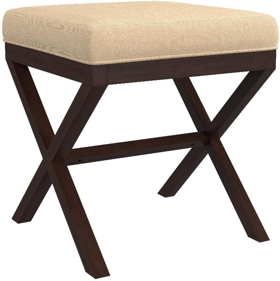 Morgan Upholstered Backless Vanity Stool for Make up Room or Bathroom, Espresso